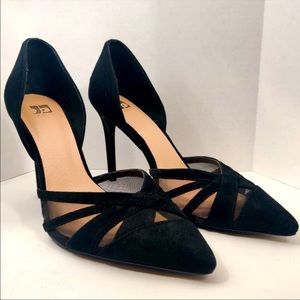 JOE’s Dorran Pointy Toe D’Orsay Suède Mesh Pumps